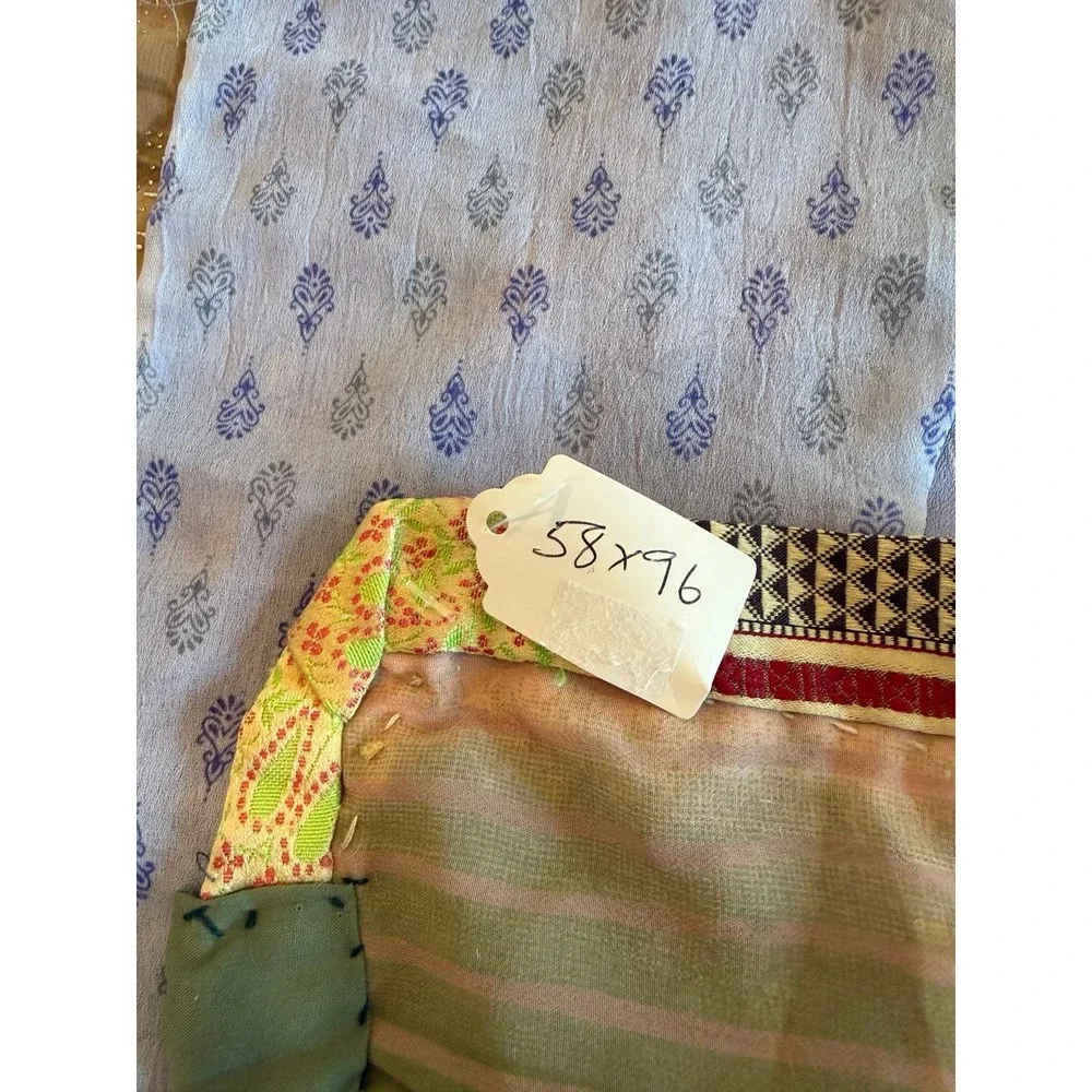 Old crazy Quilt. Patchwork silky fabrics